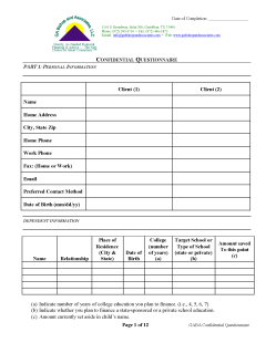 PDF - Alternate Paper Confidential Questionnaire