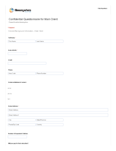 Secure Online Form for Main Client